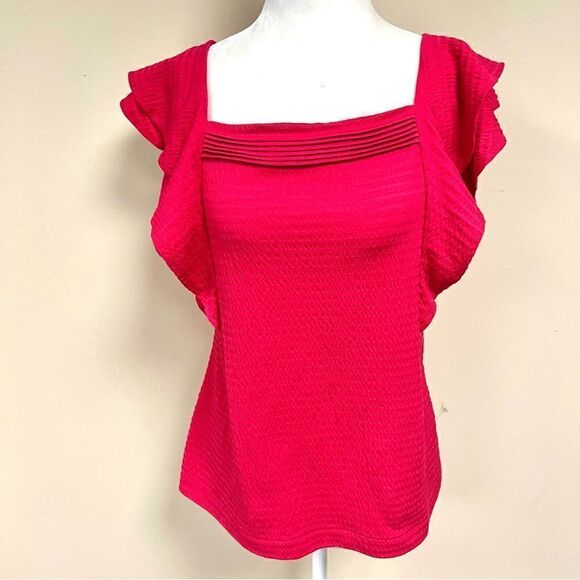 Ann Taylor pink flutter sleeve top.  Size M - Picture 1 of 6